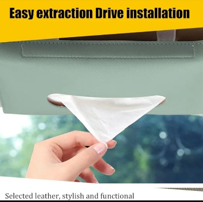 Picture of Tissue Holder Sun Visor Decoration Napkin Box Storage Case - Multicolor