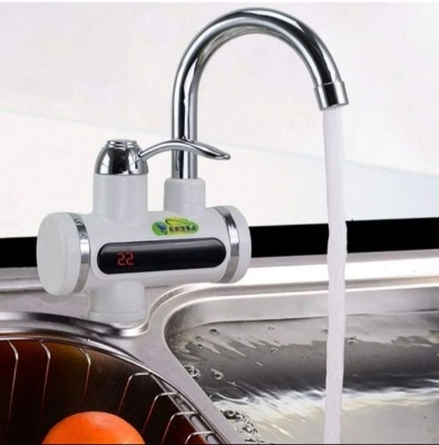 Picture of Instant Tankless Electric Hot Water Heater Faucet Kitchen Fast Heating Tap Water Faucet with LED Digital Display - White