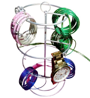 Picture of Metal Mini 2 Pcs Bangle Display Stand 3 Layer Churi Alna Bracelet Holder Buy 1 Get 1 Free - Multicolor