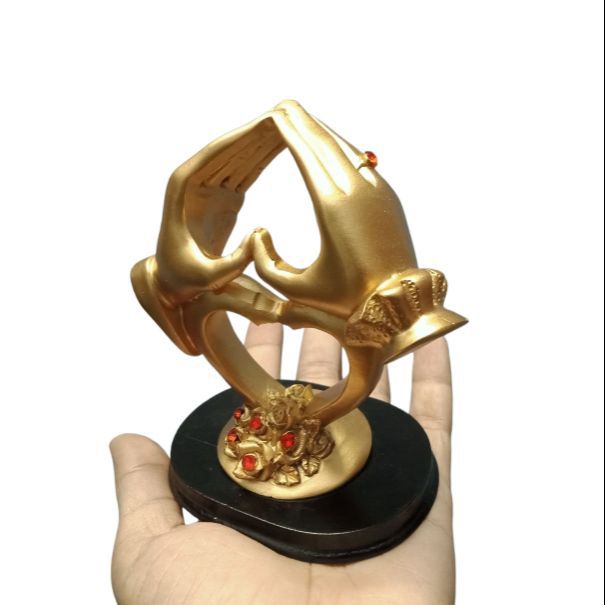 Picture of Heart Sculpture Home Decor, Gold Resin Figurines Shelf Decor Accents, Modern Art Collectibles Ornaments Home Decorations for Living Room,Valentines Day Wedding Anniversary Romantic Gift - Multicolor