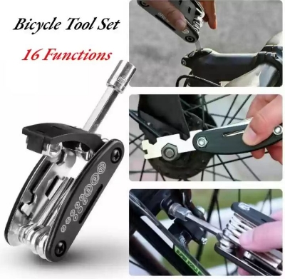 Picture of Bike Repair Tools Kits Multifunctional Suit 16 in 1 Bicycle Multi Tool Multi-Function Bike Bicycle Cycling Mechanic Repair Tool Kit and Inflatable Tube Kits - Multicolor