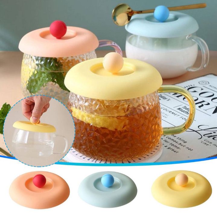 Picture of 1 Pcs Cup Cover Non-toxic Silicone Round Universal Water Cup Lid Anti-dust Coffee Mug Sealed Cap Heat-Resistant Lid multicolor - Multicolor