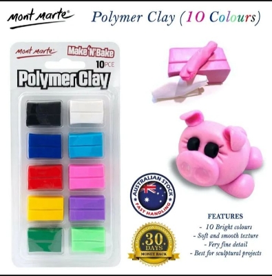 Picture of Mont Marte Make n Bake Polymer Clay 10pc Lilin Polimer - Multicolor