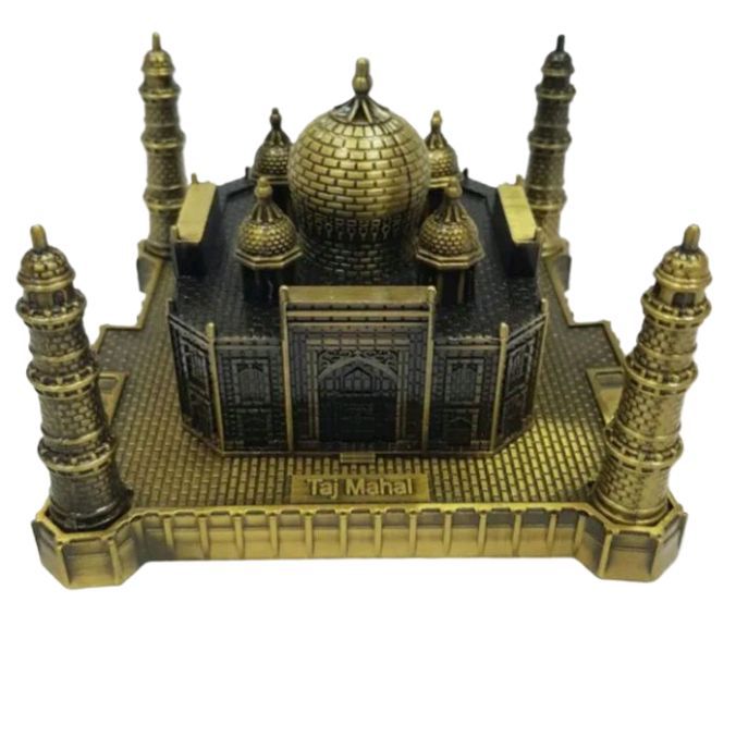 Picture of Metal Indian Taj Mahal Handicrafts Art Statue Building Model for Desktop Decor Cake Topper Gifts Party Cafe Display Home Decoration,Bronze