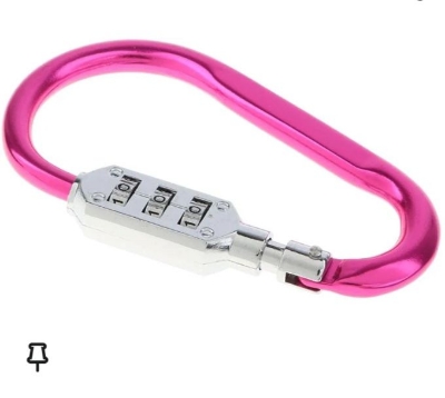Picture of Buckle Clip Keychain with 3 Digits Combination Lock Big multicolor - Multicolor