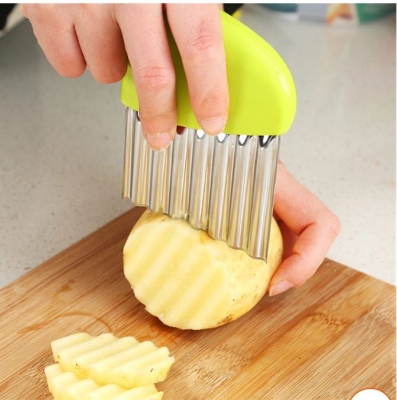 Picture of Stainless Steel French Fries macker/Potato Chips Making Peeler Fruit Vegetable Tool Kitchen Gadgets Accessories - Multicolor