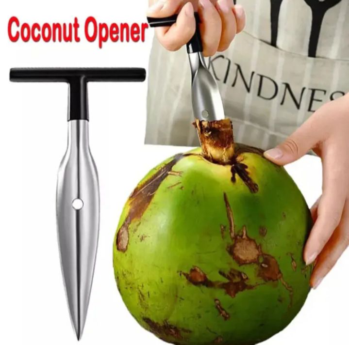 Picture of Stainless Steel Coconut Opener Tool, Coconut Driller, Travel Coconut Opener Machine, Coconut Opener Coconut Water Opener - Silver