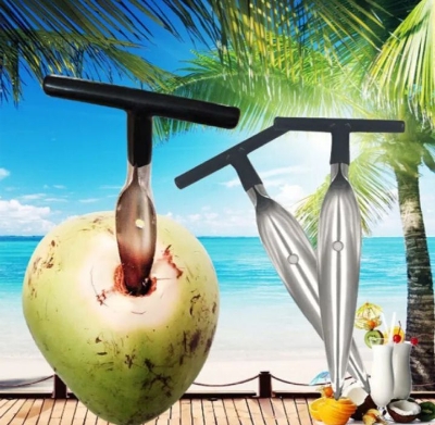 Picture of Stainless Steel Coconut Opener Tool, Coconut Driller, Travel Coconut Opener Machine, Coconut Opener Coconut Water Opener - Silver