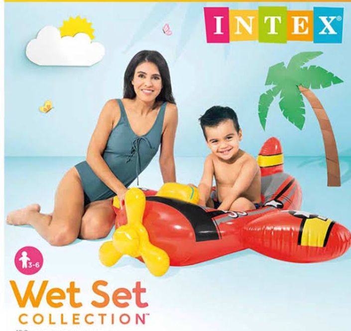 Picture of Intex Wet Set Cruiser Kids Swimming Pool Boat Rubber Tube Float Swim Ring 3-6Yrs - Multicolor