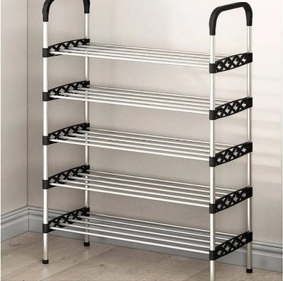 Picture of Stainless steel Folding Shoe Rack Portable Shoe Holder 5 layer Shoe rack - Silver