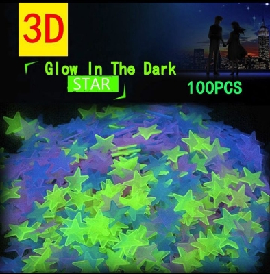 Picture of Star Fluorescent toys 10 Pcs  Radium stickers glows darkness wall decor - Multicolor