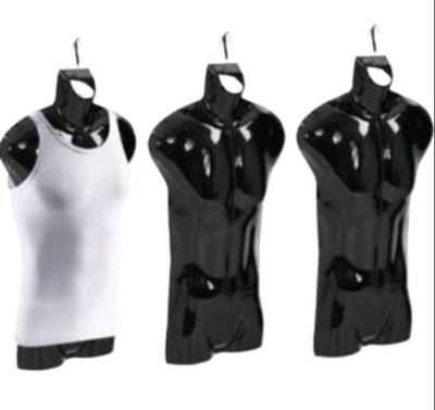 Picture of 3 Pack Male Mannequin Plastic Men Male Body Shell Mannequin-Dummy Type Hangers Shirt Display Stands Regular Size - Black