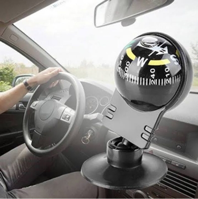 Picture of Car Truck Compass Ball,Adjustable Dash Mount Compass Portable Auto Mini Compass Direction Pointing Guide Ball Car Compass, Navigation Compass, Plastic Direction Pointing for Cycling Hiking Boat Truck - Black