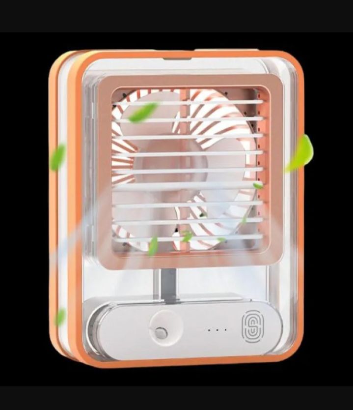 Picture of 500ml water tank portable Cooler fan Desk Misting Fan, Quiet Table Water Mist Fan Lightweight 3 Speed with Night Light for Office for Travel (Green) - Multicolor