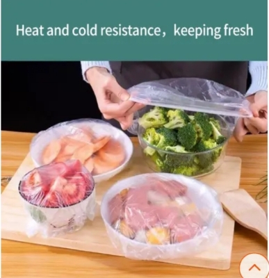 Picture of 50 Pcs Food Cover Plastic Sheets Reusable Plastic Wrap For Kitchen Cling Film Cover Household Refrigerator Food Fruit Preservation Cover Dust proof Cover Fresh keeping Kitchen Accessories - Clear