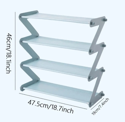 Picture of Z shoe rack 4 layer steel plastic shoe organizer - Pink