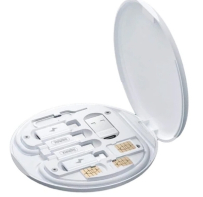 Picture of All-in-One Multi Functional Fast Charging Data Cable & Accessory Storage Set মাল্টি ফাংশনাল ফাস্ট চার্জিং ডেটা কেবল - White