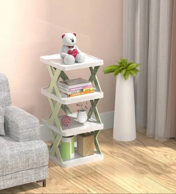 Picture of Shoe Rack 4 Layer Lightweight Adjustable Plastic Foldable Shoe Cabinet Storage Portable Folding Space Saving Stackable Shoe Organizer Home and Office (Multi Color) - Multicolor