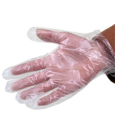 Picture of 100 Pcs Polythine Gloves safety gloves for catering cleaning mechanic hair dressing - Clear
