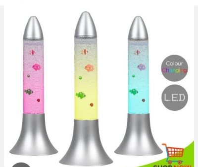 Picture of Aqua Bubble Lamp Artificial Aquarium with Fish Rocket Shaped Muticolor Lamp Rocket shape Robotic fishes Aquarium.magical colours rocket aquarium - Multicolor