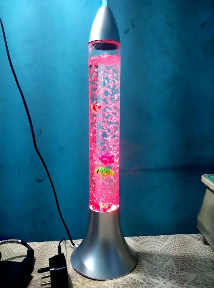 Picture of Aqua Bubble Lamp Artificial Aquarium with Fish Rocket Shaped Muticolor Lamp Rocket shape Robotic fishes Aquarium.magical colours rocket aquarium - Multicolor