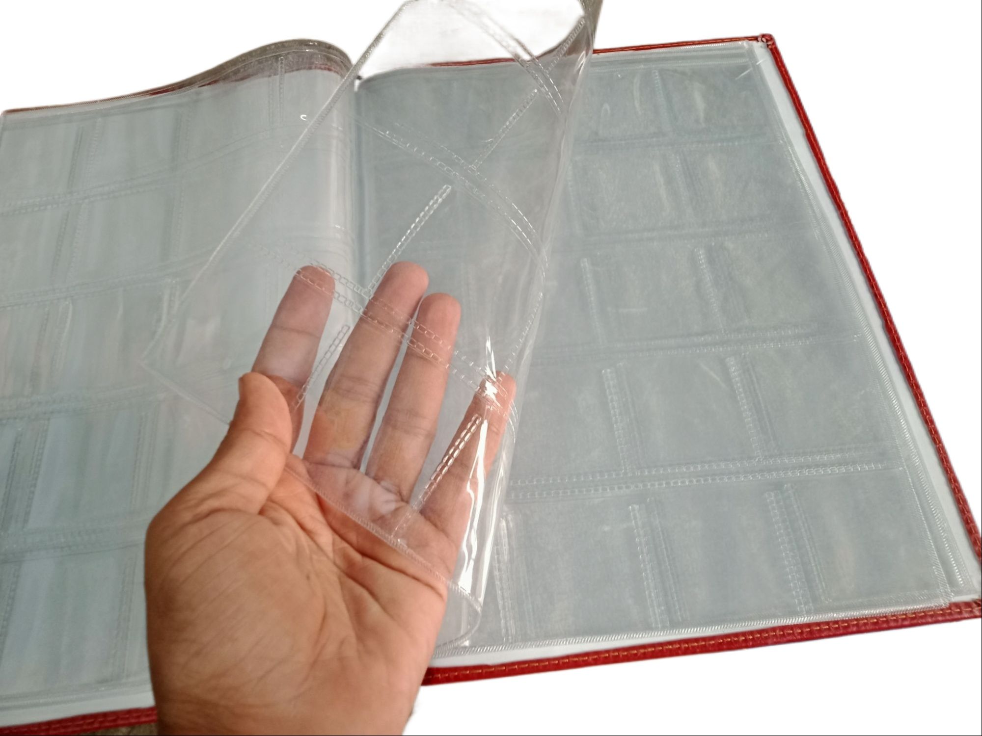 Picture of Coin Album 200 Pockets Coin Books 10 Pages Badges Tokens Caps For Coins (Multicolor) - Red