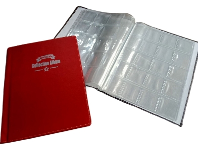 Picture of Coin Album 200 Pockets Coin Books 10 Pages Badges Tokens Caps For Coins (Multicolor) - Red