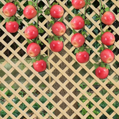 Picture of 4 apple Artificial Fruit Hanging Strings, Fake Apple Bunch Lifelike Fruit Photography Props for Home Kitchen Hanging Ornaments house shop Decoration - Red