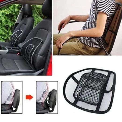 Picture of Adjustable Office Chair Lumbar Support Cushion - Comfort Backrest Relief for Ergonomic Posture - Black