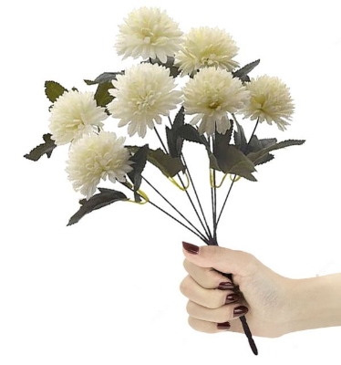 Picture of Artificial Chrysanthemum Ball Flowers flowers,  sticks Faux Mums Fake Silk Flowers for Bridal Wedding Centerpieces Arrangements Party Home Garden DIY Decor, multicolor - Multicolor