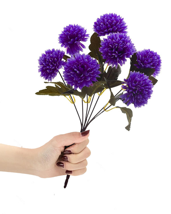 Picture of Artificial Chrysanthemum Ball Flowers flowers,  sticks Faux Mums Fake Silk Flowers for Bridal Wedding Centerpieces Arrangements Party Home Garden DIY Decor, multicolor - Multicolor