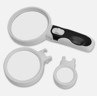 Picture of Magnifying Glass 10 Times Lupa Loupe Third Hand Magnifier With LED Lights Fresnel Lens For Reading Repair Magnifying Glass