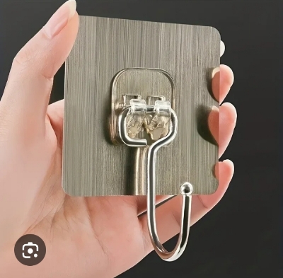 Picture of 3pcs Strong Large Hook Multi-Purpose Self Adhesive Hook Heavy Duty Wall Hooks Door Key Towel Wall Hook for Bathroom Kitchen Home - Multicolor