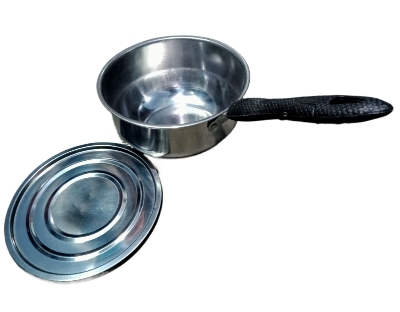 Picture of Steel Small fry pan Souch Pan with Lid Milk Pan / Tea Pot induction support - Silver