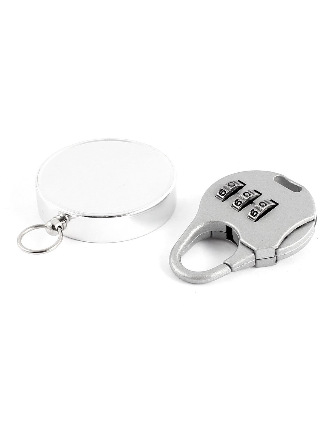 Picture of Metal Handbag Type Resettable Coded Padlock with Compass - Silver