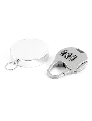 Picture of Metal Handbag Type Resettable Coded Padlock with Compass - Silver
