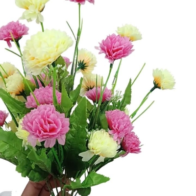 Picture of 40cm Silk Flower Stick - 20-28 Heads, Multicolor, Plastic & Fabric - Perfect for Festival, Home, Restaurant & Wedding - Multicolor