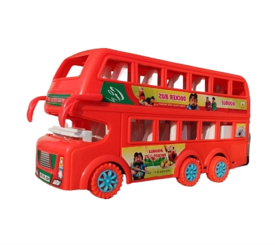Picture of Plastic Double decker toy Bus Model bus multicolor built with a friction mechanism Pull Back Vehicle Toy, Push & Go Toy Bus for Boys & Girls Age 3+, Fun Birthday Gift for Kids - Multicolor