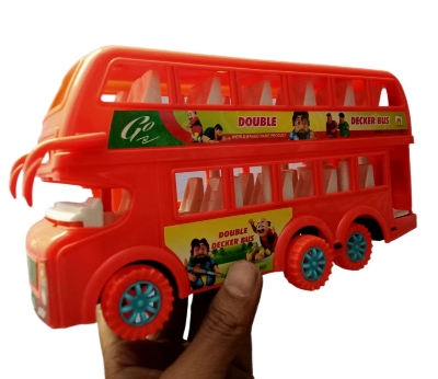 Picture of Plastic Double decker toy Bus Model bus multicolor built with a friction mechanism Pull Back Vehicle Toy, Push & Go Toy Bus for Boys & Girls Age 3+, Fun Birthday Gift for Kids - Multicolor