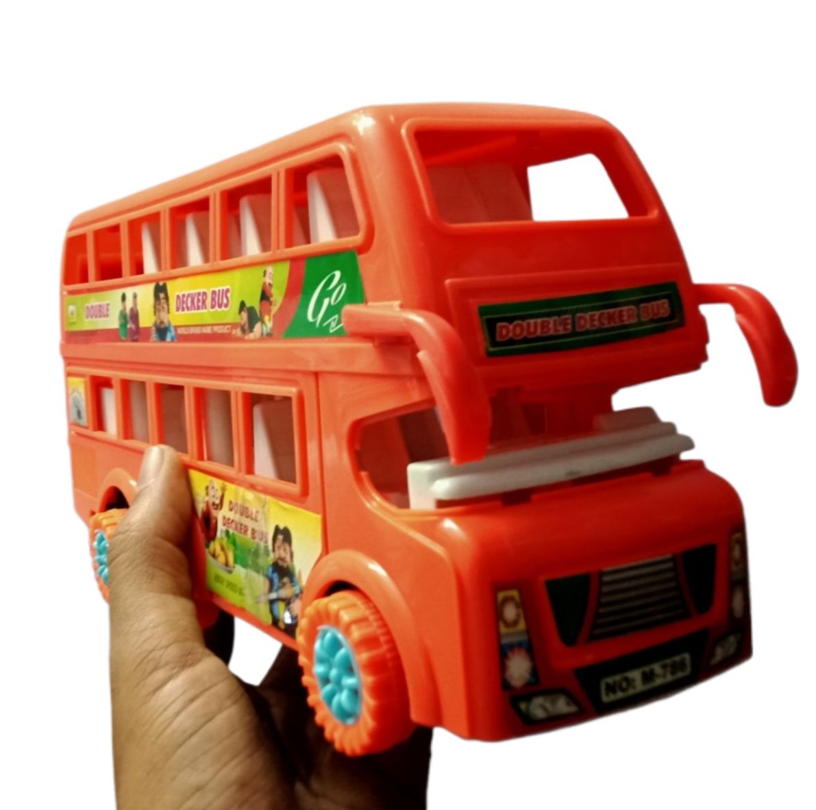 Picture of Plastic Double decker toy Bus Model bus multicolor built with a friction mechanism Pull Back Vehicle Toy, Push & Go Toy Bus for Boys & Girls Age 3+, Fun Birthday Gift for Kids - Multicolor