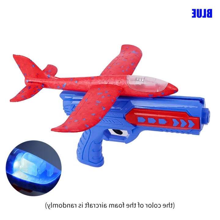 Picture of Airplane Launcher Toys Kids Aircraft Toy Outdoor Sports Flying Foam Plane Launcher Gifts for Boys Girls multicolor - Multicolor