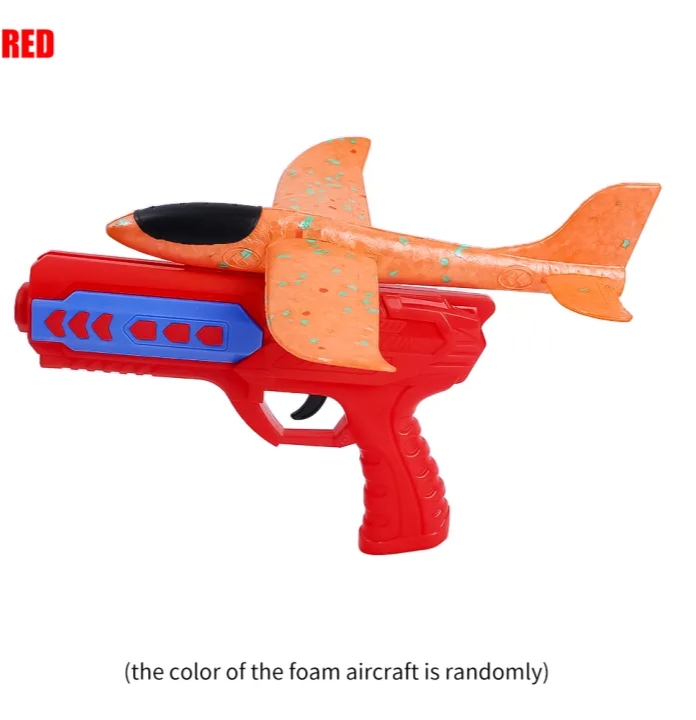 Picture of Airplane Launcher Toys Kids Aircraft Toy Outdoor Sports Flying Foam Plane Launcher Gifts for Boys Girls multicolor - Multicolor