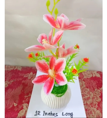 Picture of Artificial orchard Flowers with pot for Decoration Artificial Flowers for Home Decor Indoor Artificial Flower Phalaenopsis Polyurethane Artificial Flower Arrangement Artificial Flowers Plants - Multicolor