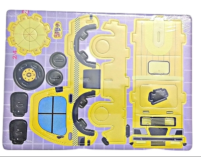 Picture of  3D Vehicle Puzzle for Kids - Educational Cardboard Puzzle with 4 Sheets  - Multicolor