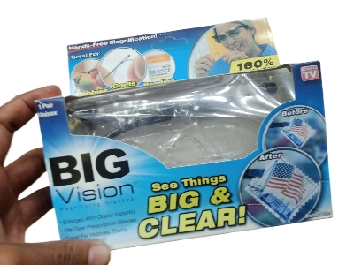 Picture of Big Vision Unisex Magnifying Glasses - Fits over Prescription Glasses Hands-free magnification glasses - Black