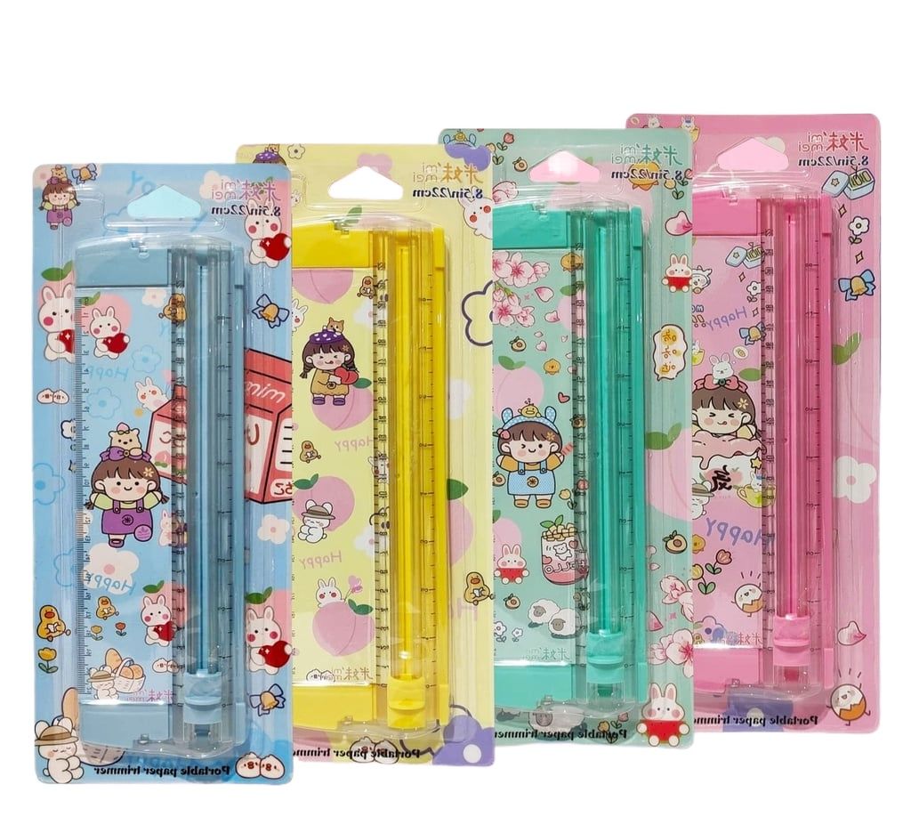 Picture of Paper Cutter, Cute, Paper Trimmer, A5, Mini, Compact, Cute, Lightweight Convenient to Carry, Anti-Slip, Paper, Photo, Coupon, Labels, Copy Paper, Cardboard, Office Supplies 1 pcs multicolor - Multicolor