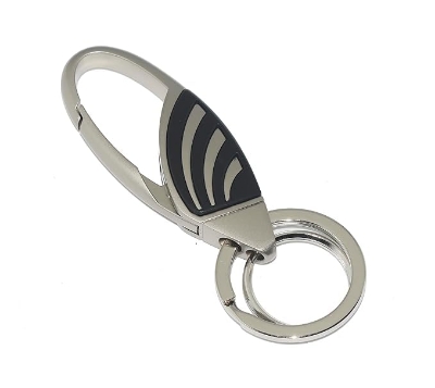 Picture of 1 pcs Silver Hook Keychain/Keyring With Double Rings Assorted Colors