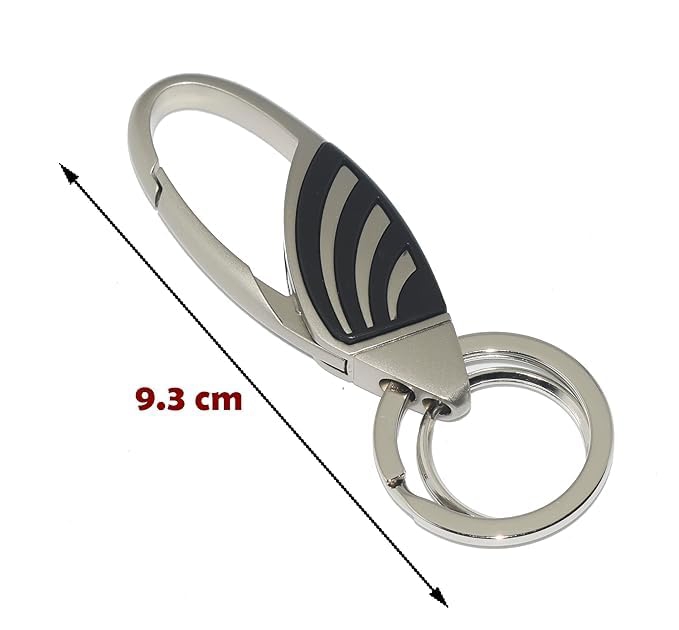 Picture of 1 pcs Silver Hook Keychain/Keyring With Double Rings Assorted Colors