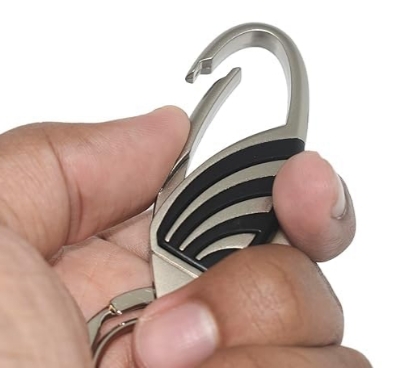 Picture of 1 pcs Silver Hook Keychain/Keyring With Double Rings Assorted Colors