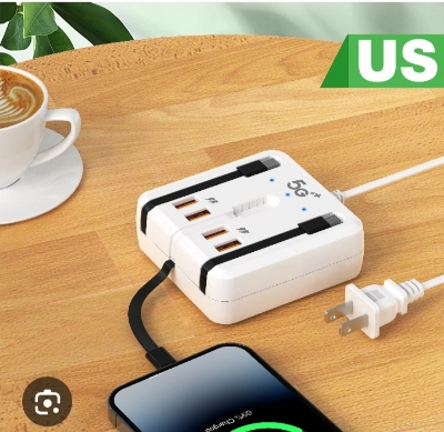 Picture of Multifunction Power Strip 120W USB Type C Charger Fast Charging 4 Ports Desktop Charger Adapter For iPhone Xiaomi Samsung Huawei
Feature:
1. Simultaneous charging: a multi-port USB charger can supply power to multiple devices at the same time. This means - White